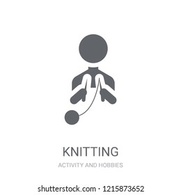 Knitting icon. Trendy Knitting logo concept on white background from Activity and Hobbies collection. Suitable for use on web apps, mobile apps and print media.