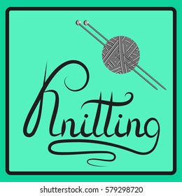 Knitting, icon, vector illustration