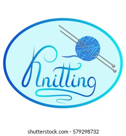 Knitting, icon, vector illustration
