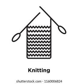 Knitting icon vector isolated on white background, Knitting transparent sign , sign and symbols in thin linear outline style