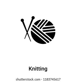 Knitting icon vector isolated on white background, logo concept of Knitting sign on transparent background, filled black symbol