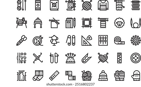 Knitting icons High-Quality Vector Icons Collection with Editable Stroke. Ideal for Professional and Creative Projects.