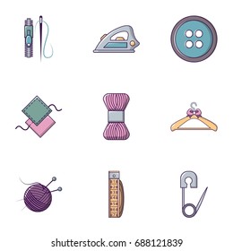 Knitting icons set. Flat set of 9 knitting vector icons for web isolated on white background