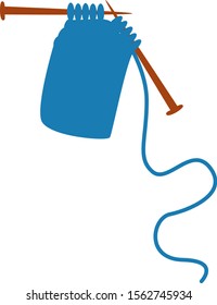 Knitting, illustration, vector on white background.
