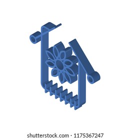 Knitting isometric left top view 3D icon