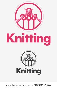 Knitting Labels And Logo Elements, Retro Symbols For Local Yarn Shop, Knit Club, Handmade Artist Or Knitwear Company