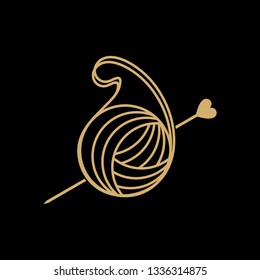 Knitting line icon