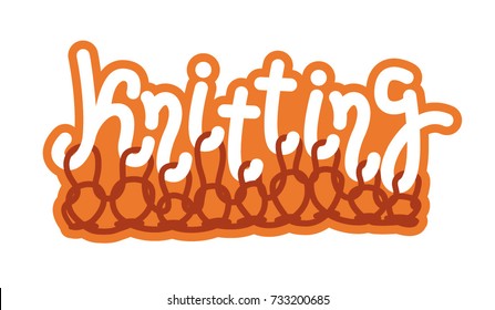 knitting logo lettering