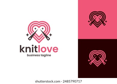 Stricken Liebe Schneider Logo Vektorgrafik