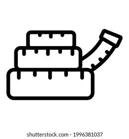 Knitting measurement tape icon. Outline Knitting measurement tape vector icon for web design isolated on white background