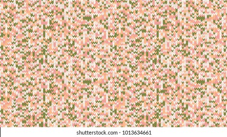 Knitting Melange Texture. Winter Sweater Holiday Design. Knit Background with Empty Space for Text. Vector Knitting Camouflage Pattern