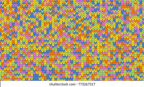 Knitting Melange Texture. Winter Sweater Holiday Design. Knit Background with Empty Space for Text. Vector Knitting Camouflage Pattern