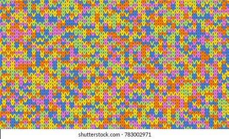 Knitting Melange Texture. Winter Sweater Holiday Design. Knit Background with Empty Space for Text. Vector Knitting Camouflage Pattern