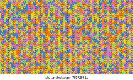 Knitting Melange Texture. Winter Sweater Holiday Design. Knit Background with Empty Space for Text. Vector Knitting Camouflage Pattern