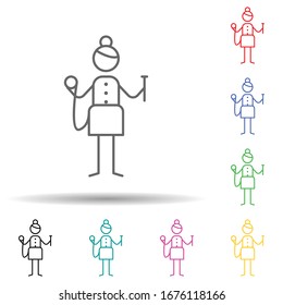 Icono de juego de colores múltiples. Línea delgada simple, contorno vector de iconos de hobbie para ui y ux, sitio web o aplicación móvil