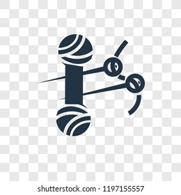 Knitting neddles vector icon isolated on transparent background, Knitting neddles transparency logo concept
