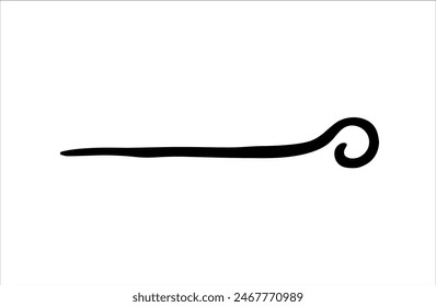 Knitting needle. Black and white Icon. Hand drawn vector illustration.