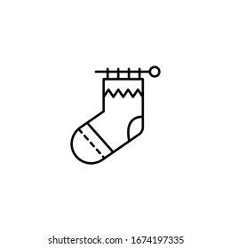 Knitting needle, socks icon. Simple line, outline vector elements of tailor for ui and ux, website or mobile application