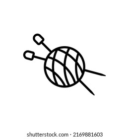 Knitting Needles Ball Thread Simple Minimal Stock Vector (Royalty Free ...