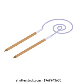 Knitting needles icon. Isometric of Knitting needles vector icon for web design isolated on white background