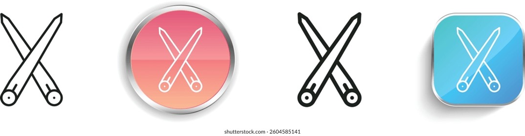 knitting needles icon. Thin Linear, Regular and Button Style Design Isolated On White Background