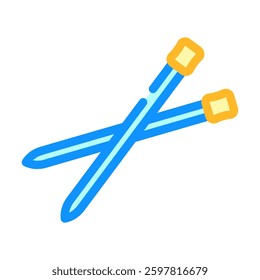 knitting needles slow living color icon vector. knitting needles slow living sign. isolated symbol illustration