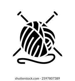 knitting needles slow living glyph icon vector. knitting needles slow living sign. isolated symbol illustration