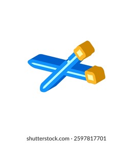 knitting needles slow living isometric icon vector. knitting needles slow living sign. isolated symbol illustration