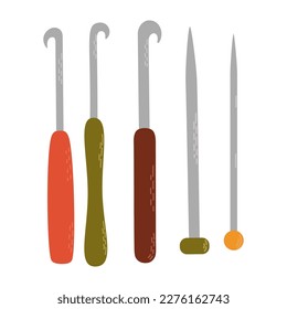 Agujas de punto. Herramienta de accionamiento. Tiempo de hobby, cosas hechas a mano