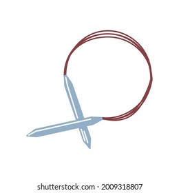 knitting needles tool isolated icon