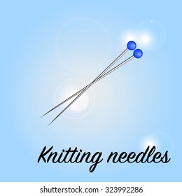 Knitting needles. Vector illustration