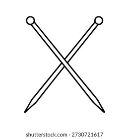 Icono de línea de Vector de agujas de tejer sobre un fondo blanco.
Icono de línea de Vector sobre un fondo blanco