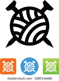 Knitting Needles Yarn Icon