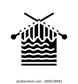 knitting occupation glyph icon vector. isolated contour symbol black illustration