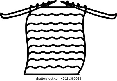 Knitting outline black icon isolated hand drawn hobby free time and leisure	