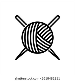 knitting outline icon. handcraft black line illustration.