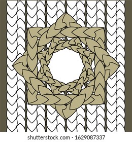 knitting pattern in beige and white colors