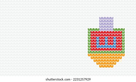 Knitting Pattern border on White Background, Knitting Light bulb Ethnic Pattern Border Merry Christmas and happy winter days vector poster