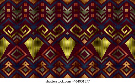 Knitting pattern fabric neck line design seamless