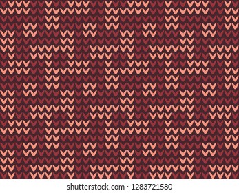 Knitting pattern geometric background square elements motif abstract minimalist fabric print classic ornament graphic style. Casual repeat textile design, red, pink, beige color minimal allover print.