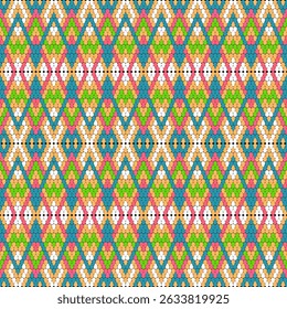 knitting pattern, geometric knit, colorful textile, bright knit texture, modern knitting design, cozy fabric, bold colors, knitted geometric motif, stylish textile, winter fashion pattern