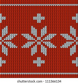 Knitting pattern with a snowflakes