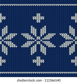 Knitting pattern with a snowflakes