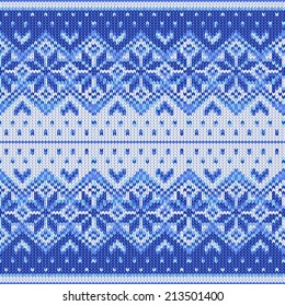 Knitting pattern with a snowflakes