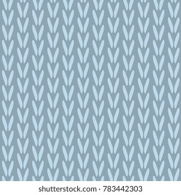 Knitting pattern tricot texture. Simple woven all over design. Cozy winter print block. Vector illustration.