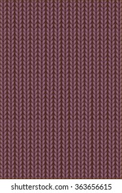 Knitting Pattern. Woolen cloth. Brown or chocolate knitting wool texture background. Sweater or scarf texture. Knitted jersey background. Wool hand-knitted or machine knitting pattern.