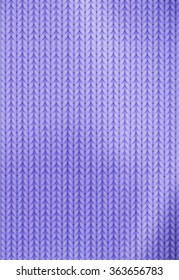 Knitting Pattern. Woolen cloth. Purple knitting wool texture background. Sweater or scarf texture. Knitted jersey background. Wool hand-knitted or machine knitting pattern.