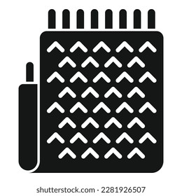 Knitting scarf icon simple vector. Wool knit. Hat warm