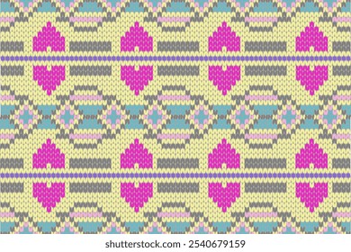 Knitting from seamless geometric shapes,beautiful pattern,fashion art design.