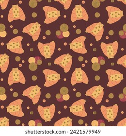 Knitting a seamless pattern. Designs for fabric, textiles, wallpaper, packaging.	